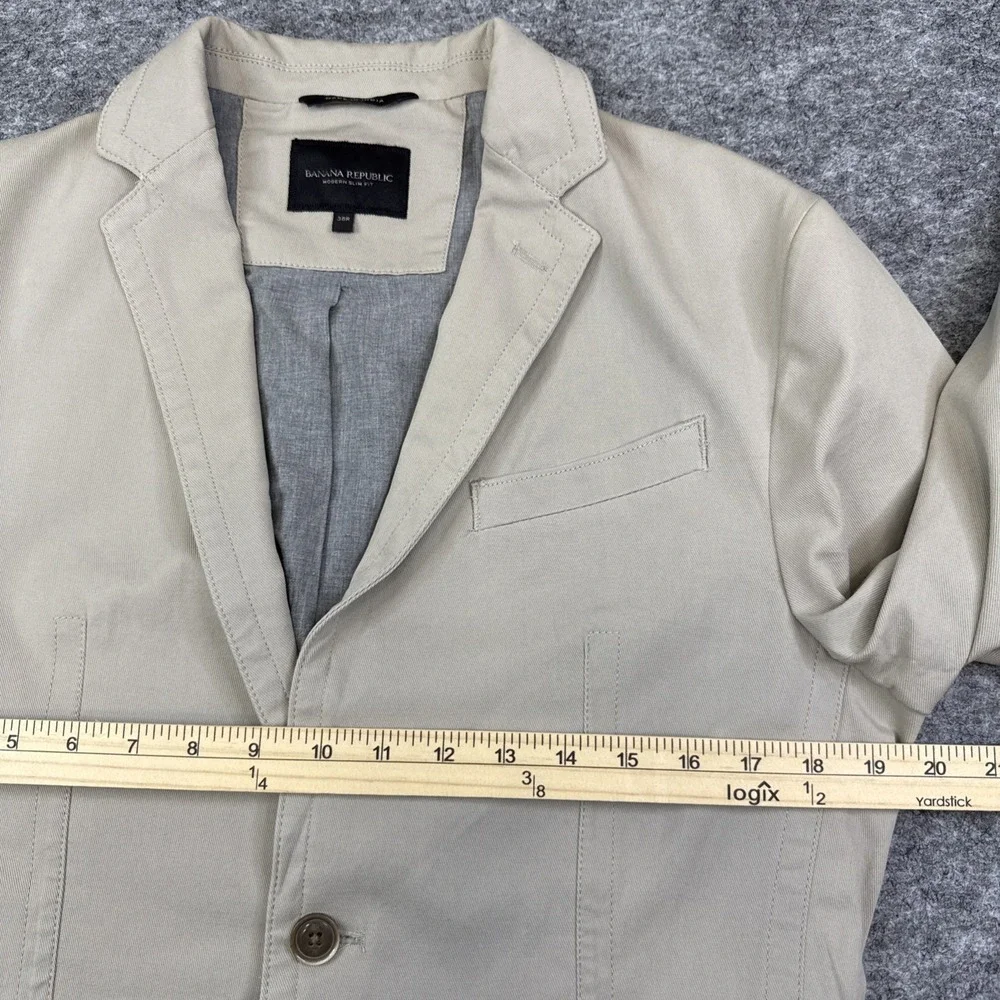 Banana Republic blazer‎ men's 38R neutral sand cotton stretch modern slim fit